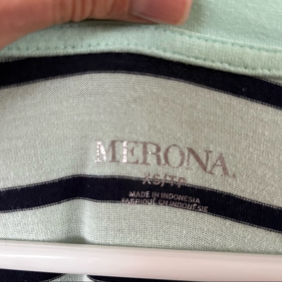 Merona Mint Navy Striped Tunic - Picture 3 of 5